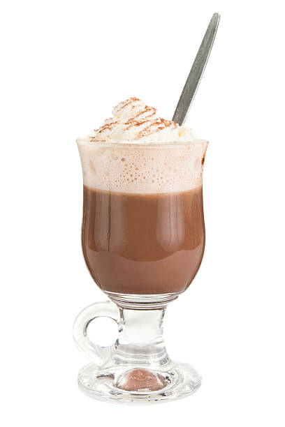 istock Hot chocolate whith cream over white 153816020