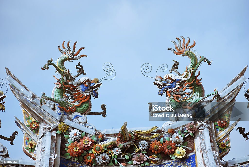 Chinesischer Drache Dach Ornamenten - Lizenzfrei Tanzen Stock-Foto