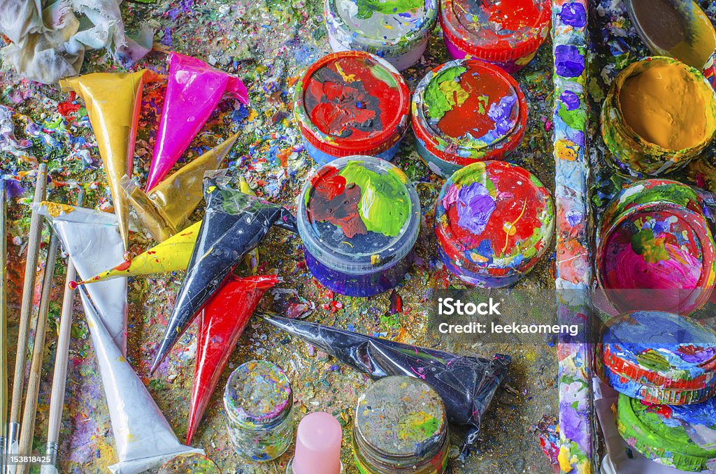 Красочные поверхности краски - Стоковые фото Абстрактный роялти-фри
