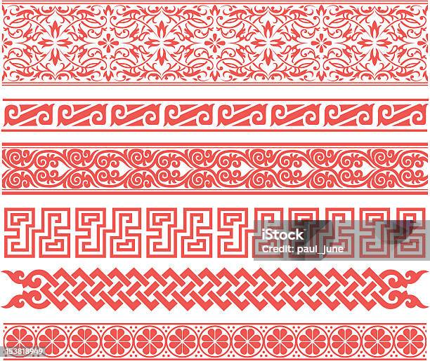 Repeated Floral Abstract Border Stock Illustration - Download Image Now - Abstract, Art, Art And Craft