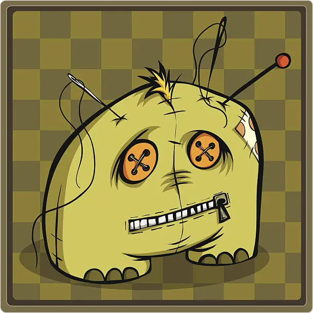 Vector illustration of Needle bar Voodoo Doll