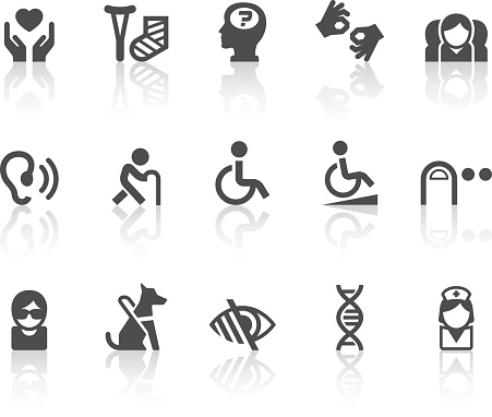 Disability related vector icons for your design and application.