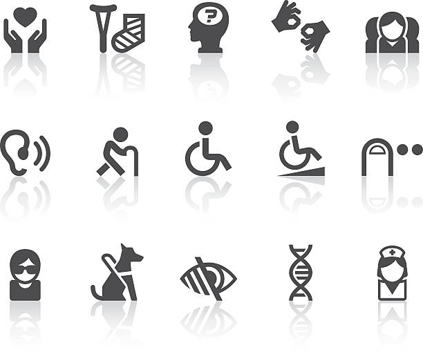 Disability Icons | Simple Black Series vector art illustration