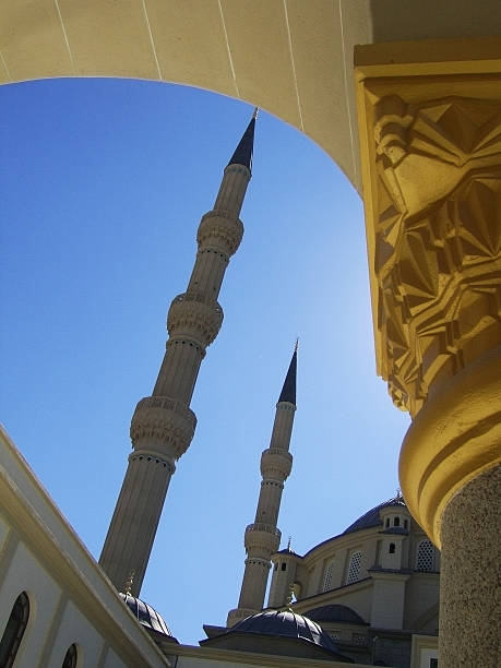 Minarets of a Turkish Mosque stock photo