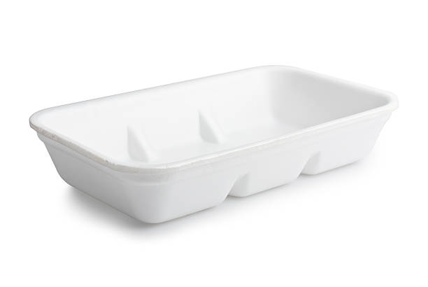 istock Plastic food tray isolated in white background 153822770