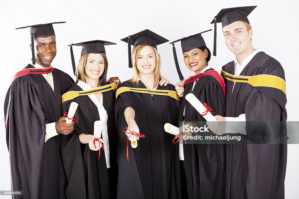 group of multicultural university graduates group of multicultural university graduates portrait 20-29 Years Stock Photo