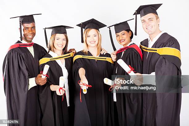 Group Of Multicultural University Graduates Stock Photo - Download Image Now - 20-29 Years, Achievement, Adult