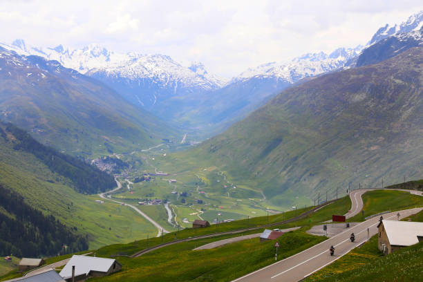 Road trip through Swiss Alps, by bus, car and train.