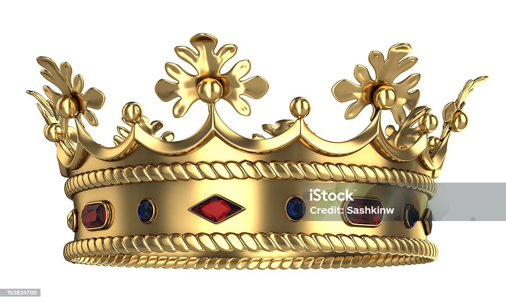 ゴールドの王冠とロイヤルレッドとブルーの宝石 - 王冠のロイヤリティフリーストックフォト