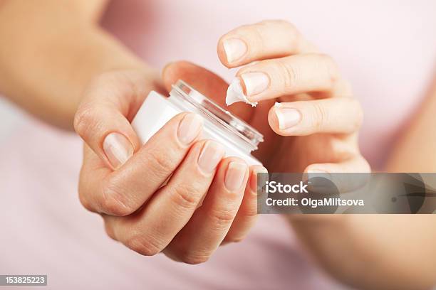 Beautiful Woman Hands Applying Cream Stock Photo - Download Image Now - Hand Cream, Human Hand, Moisturizer