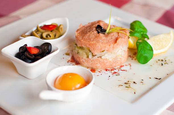 Salmon tartare with egg