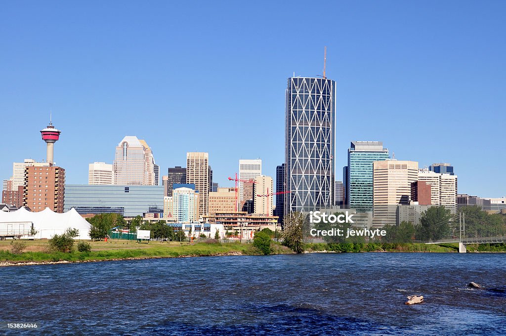 Calgary skyline Calgary's growing skyline with the Bow River in the foreground. Calgary Stock Photo