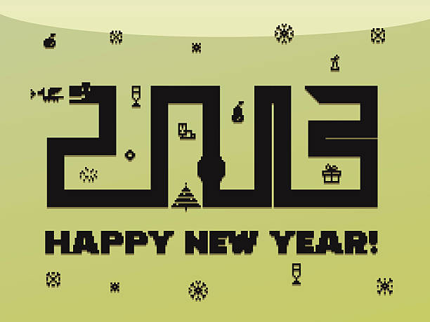 Happy New Year vector art illustration