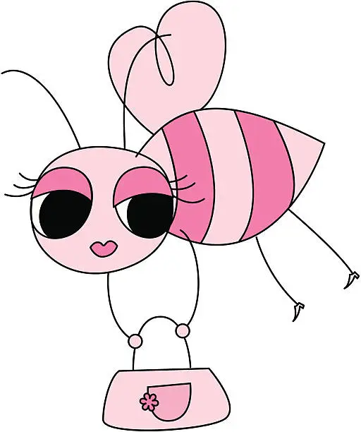 Vector illustration of Girl Bee