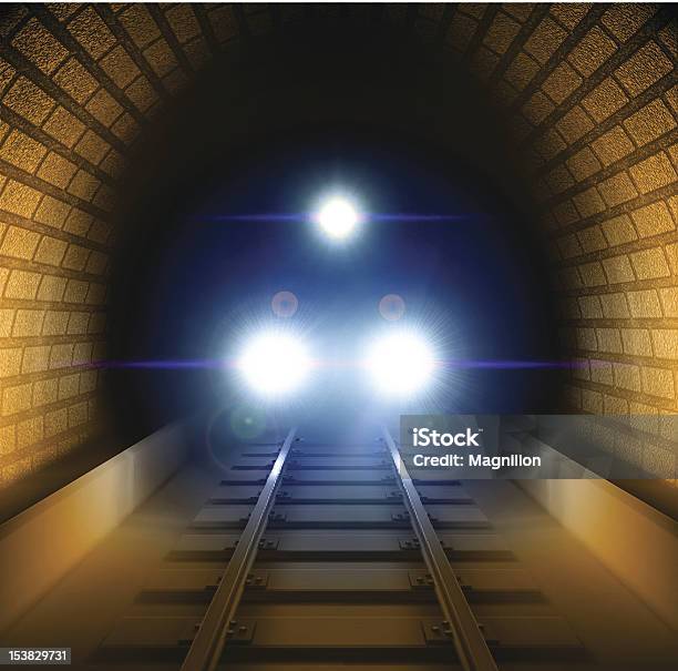 Train In Tunnel Stock Illustration - Download Image Now - Tunnel, Train - Vehicle, Railroad Track