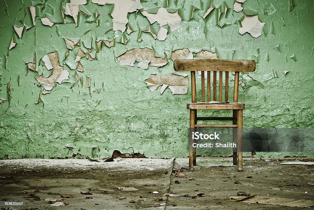 Wooden Chair in Abandoned Building Abandoned Stock Photo