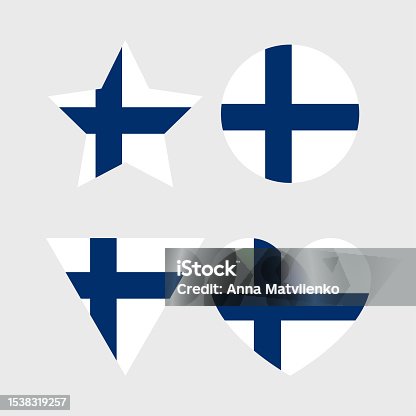 istock Finland flag vector icons set of illustrations 1538319257
