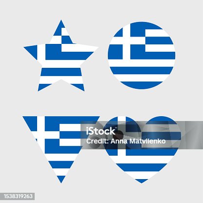 istock Greece flag vector icons set of illustrations 1538319263