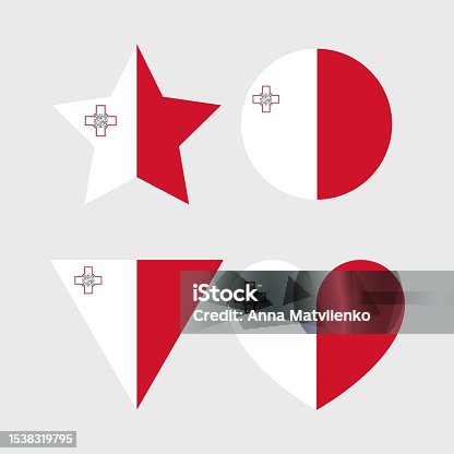 istock Malta flag vector icons set of illustrations 1538319795