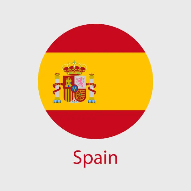 Vector illustration of Spain flag vector icons set of illustrations