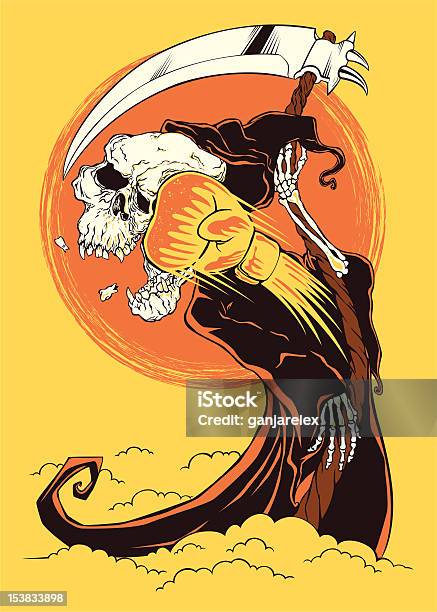 Grim Reaper Hit With Boxing Glove Stock Illustration - Download Image Now - Scythe, Grim Reaper, Sickle