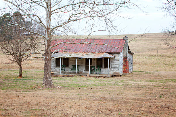 Abandoned old wooden house stock photo