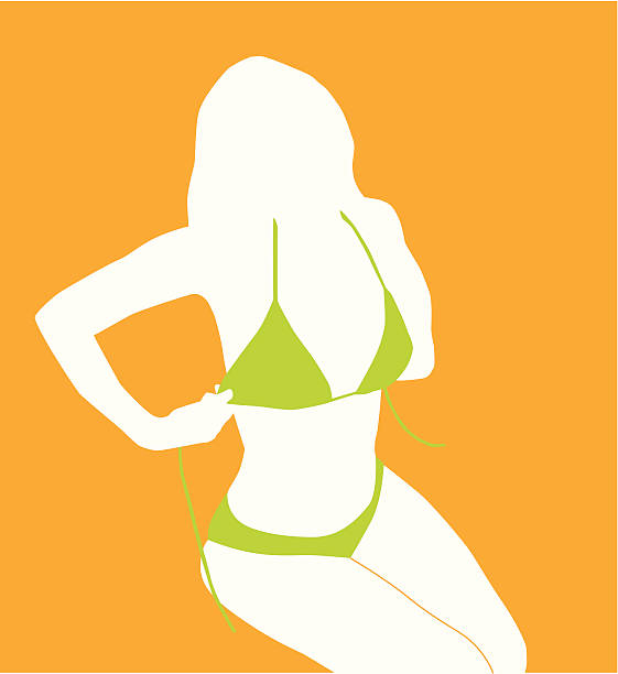 Mujer en bikini formularios - ilustración de arte vectorial