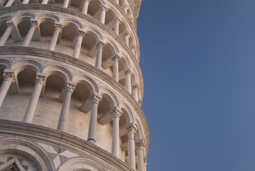 Particular view of the tower of Pisa