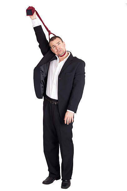 istock Business man strangling himself with tie 153835092