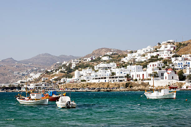 small Greek town stock photo