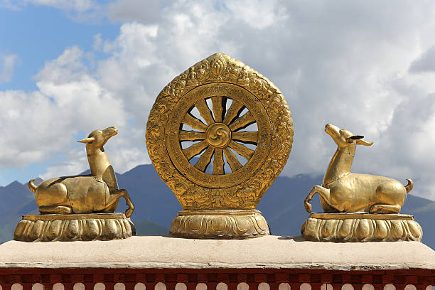 istock Golden Dharma Wheel 153837012