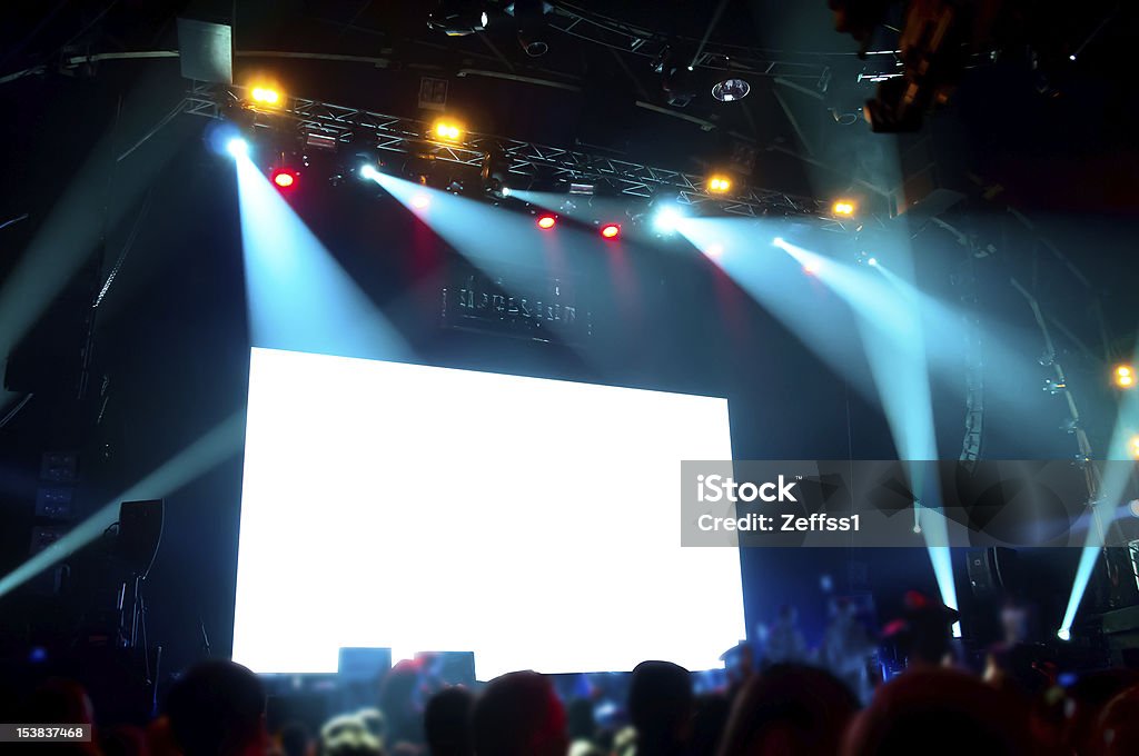 Rock concert, white screen isolated. (clipping path)  Device Screen Stock Photo