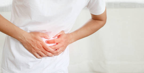 istock Man has abdominal pain on the left side. 1538377310