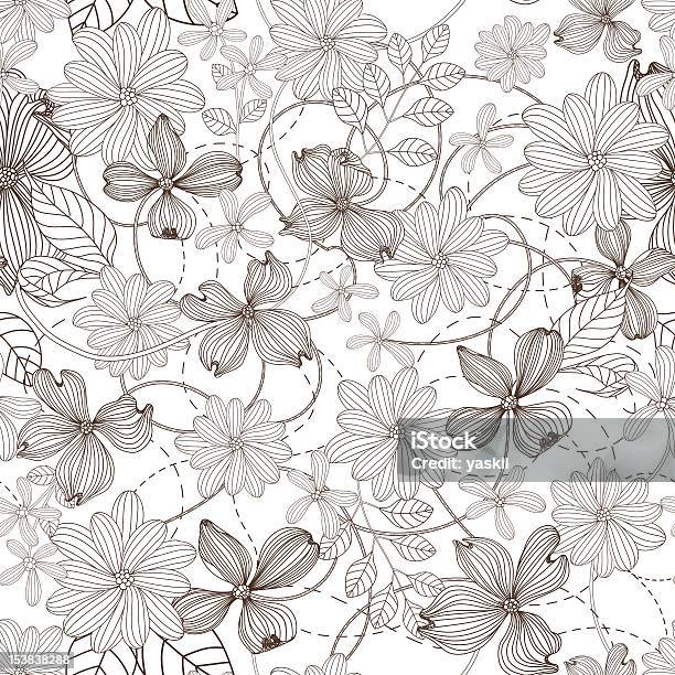 Fundo Floral - Arte vetorial de stock e mais imagens de Elemento de desenho - Elemento de desenho, Flor, Folha