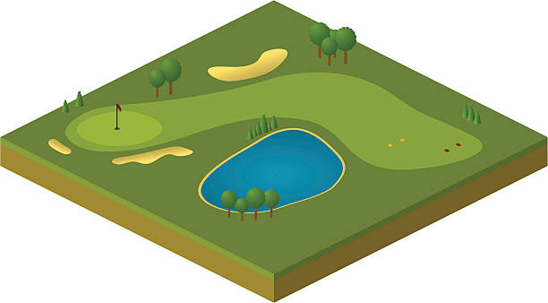 ゴルフゴルフコース - water hazard illustrations点のイラスト素材／クリップアート素材／マンガ素材／アイコン素材