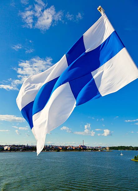 istock Waving Finnish Flag 153855583