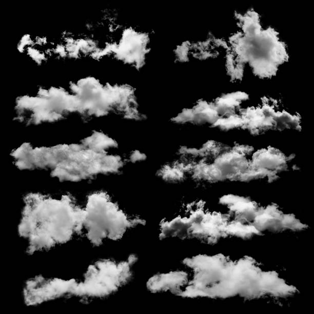istock white cloud isolated on black background for Design element,Textured Smoke,collection of brush effect 1538557249