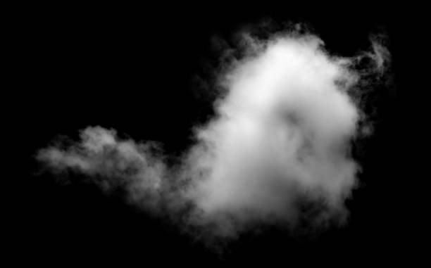 istock White cloud isolated on black background,Textured smoke,brush effect 1538558561