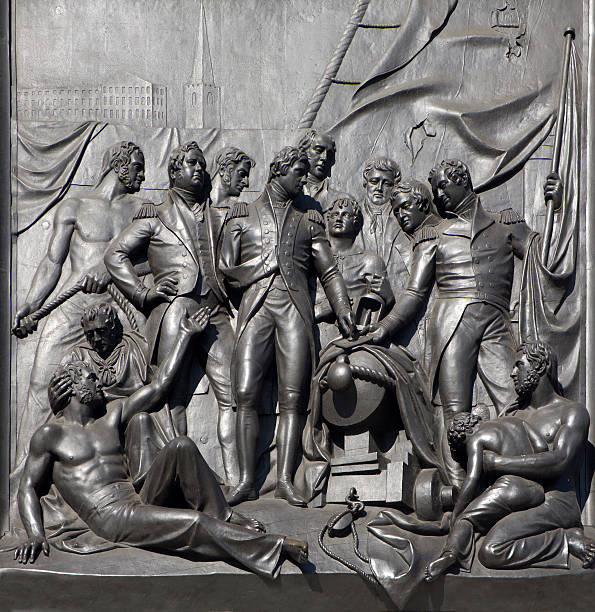 istock London - relief from admiral Nelson memorial 153858765