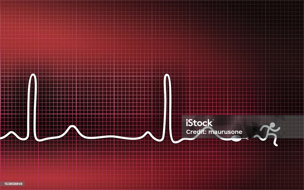 Cardiogram-uomo che corre - Foto stock royalty-free di Adulto