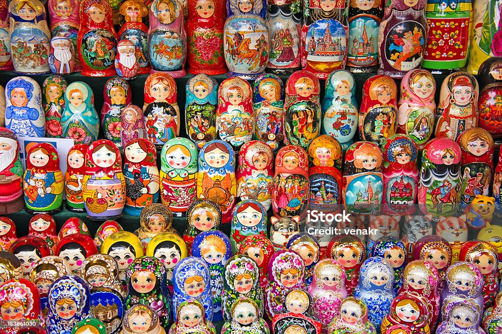 Moscou, Rússia Matryoshka no mercado - Foto de stock de Boneca royalty-free