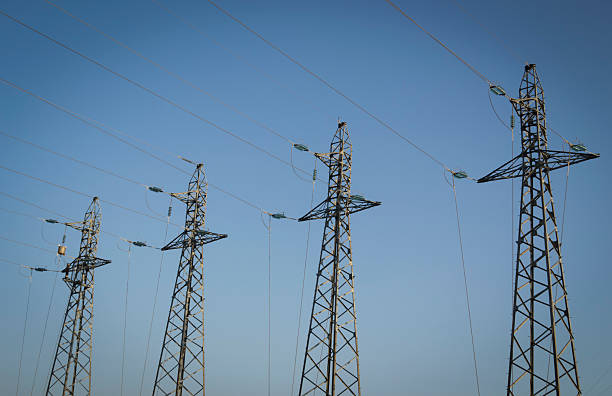 Power lines stock photo