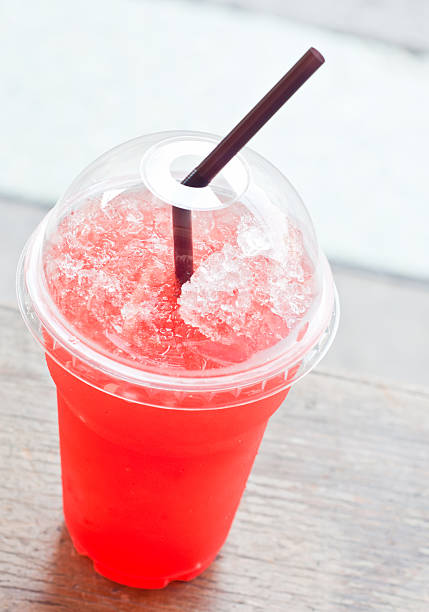 top view of iced strawberry juice