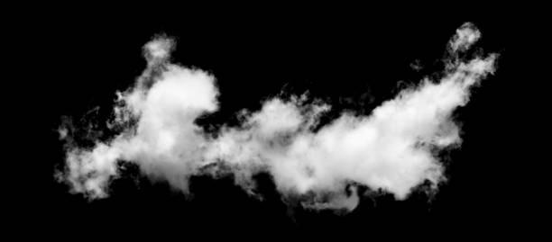 istock White cloud isolated on black background,Textured smoke,brush effect 1538638051