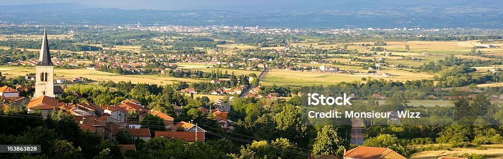 Landscape of France the village of Villemontais close to Roanne (Rhône-Alpes) Agricultural Field Stock Photo