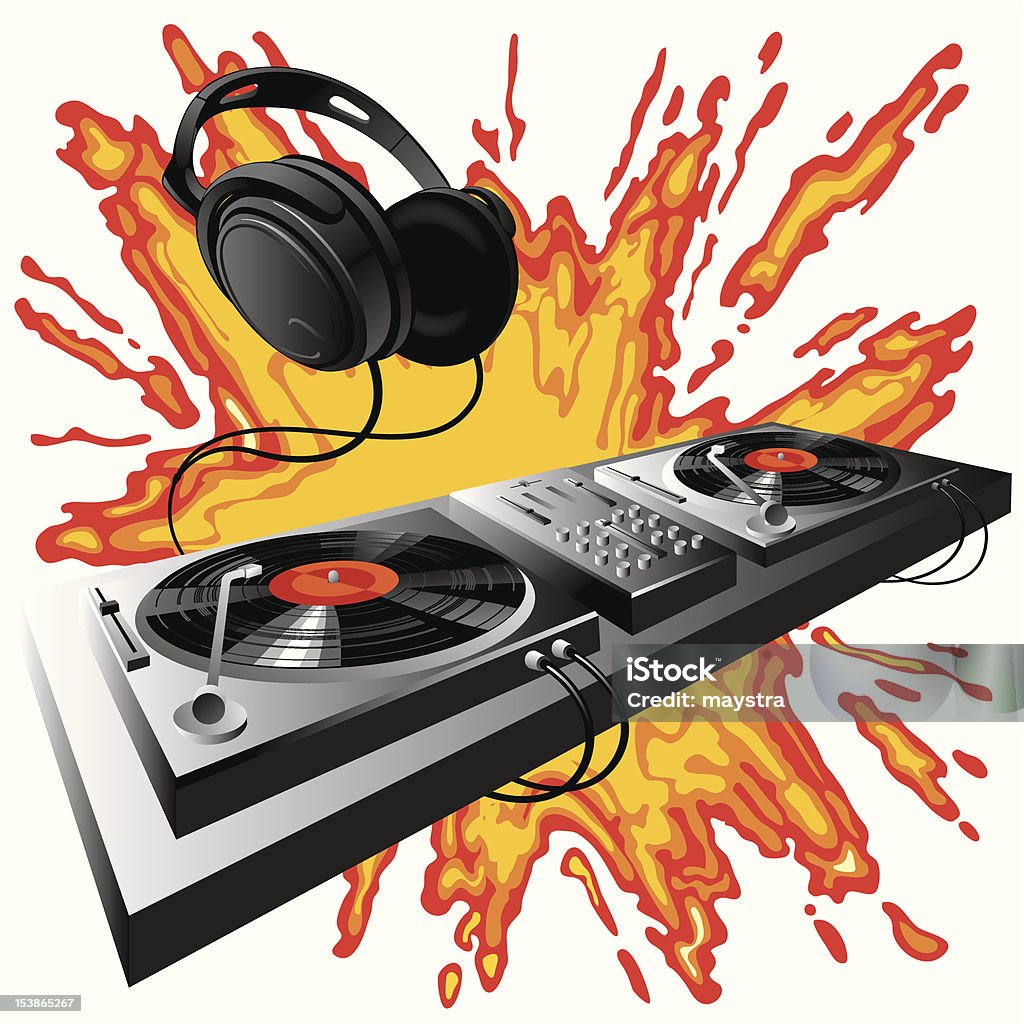 DJ painel de controle - Vetor de Arte royalty-free