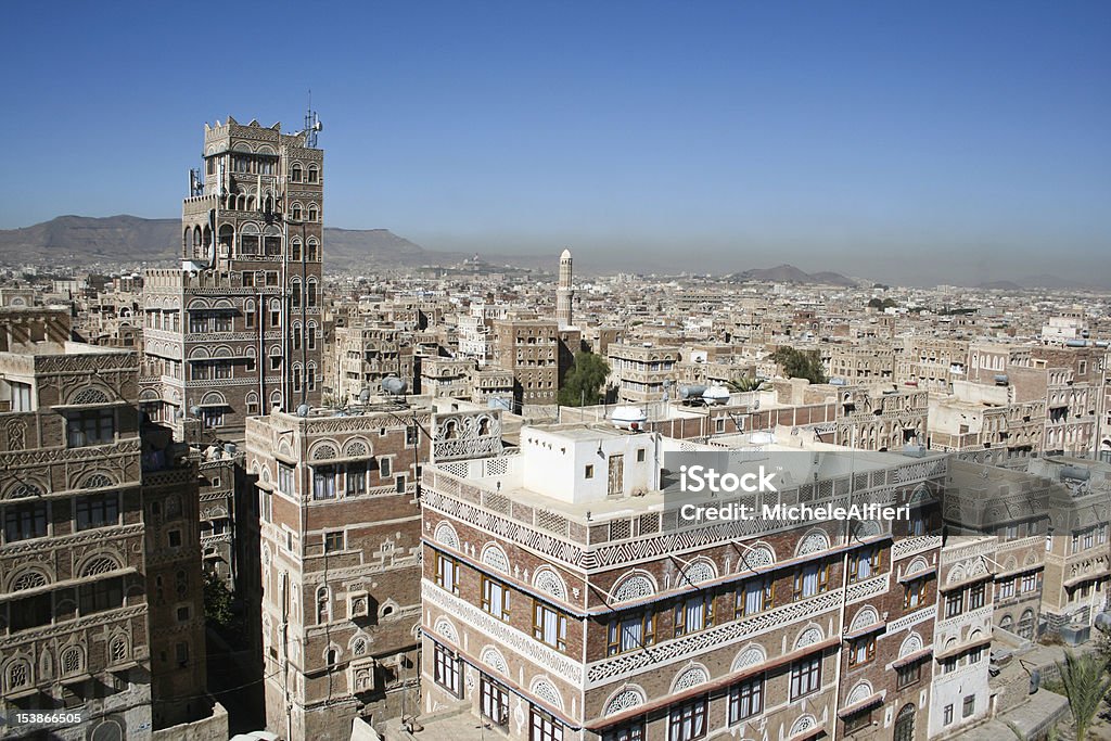 L'architecture typique du Yémen, Sanaa (Yémen). - Photo de Antique libre de droits