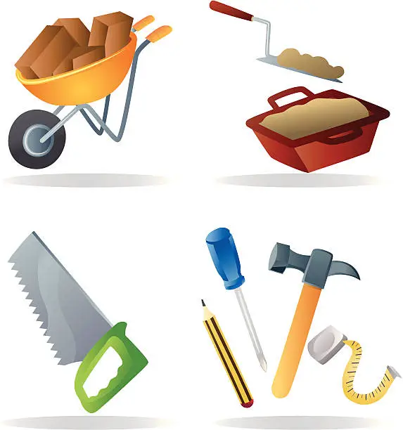 Vector illustration of Construction icons