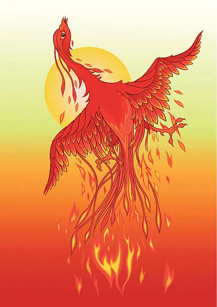 Vector illustration of Phoenix bird vector illustration