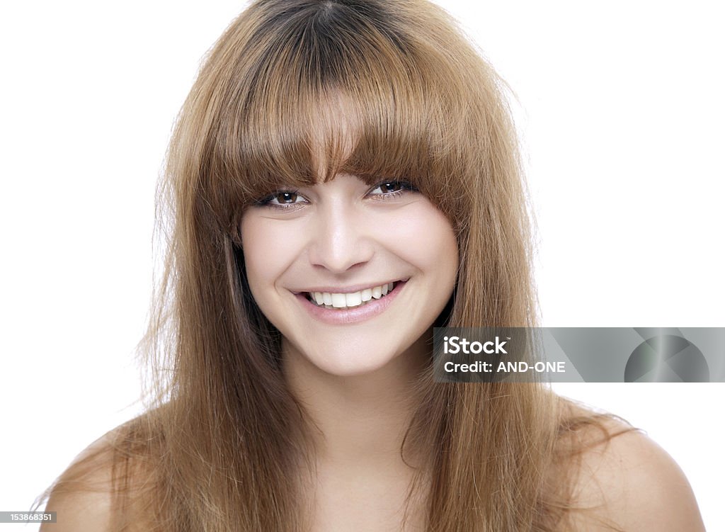 멋진 가진 여자 지저분한 머리 - 로열티 프리 갈색 머리 스톡 사진